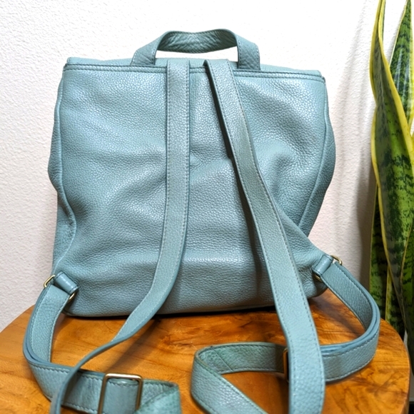 Fossil Claire Aqua Teal Leather Backpack - Picture 3 of 14